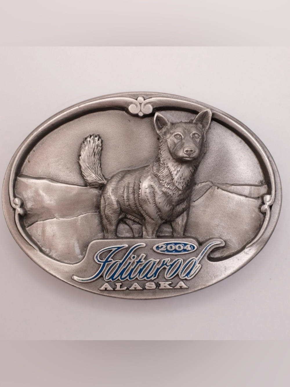 2004 Iditarod Dog Sled Mushing Race Alaska Vintage Belt Buckle